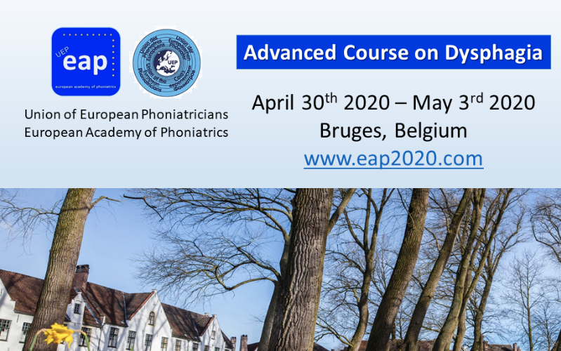 EAP 2020 Advanced course on Dysphagia,  Bruges Belgium | 30 April – 3 May 2020 (postponed till 3-6 Dec, 2020)